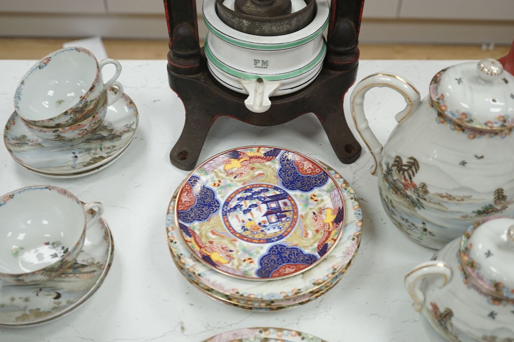 A Japanese eggshell porcelain service